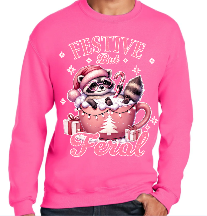 FESTIVE BUT FERAL CREWNECK SWEATSHIRT