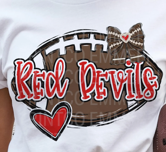 RED DEVILS HEART FOOTBALL SHIRT