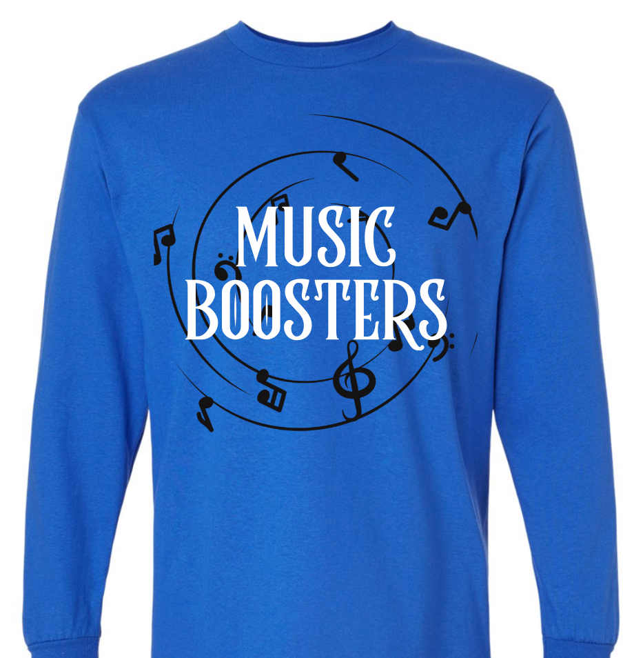 MUSIC BOOSTERS SWIRL NOTES SHIRT
