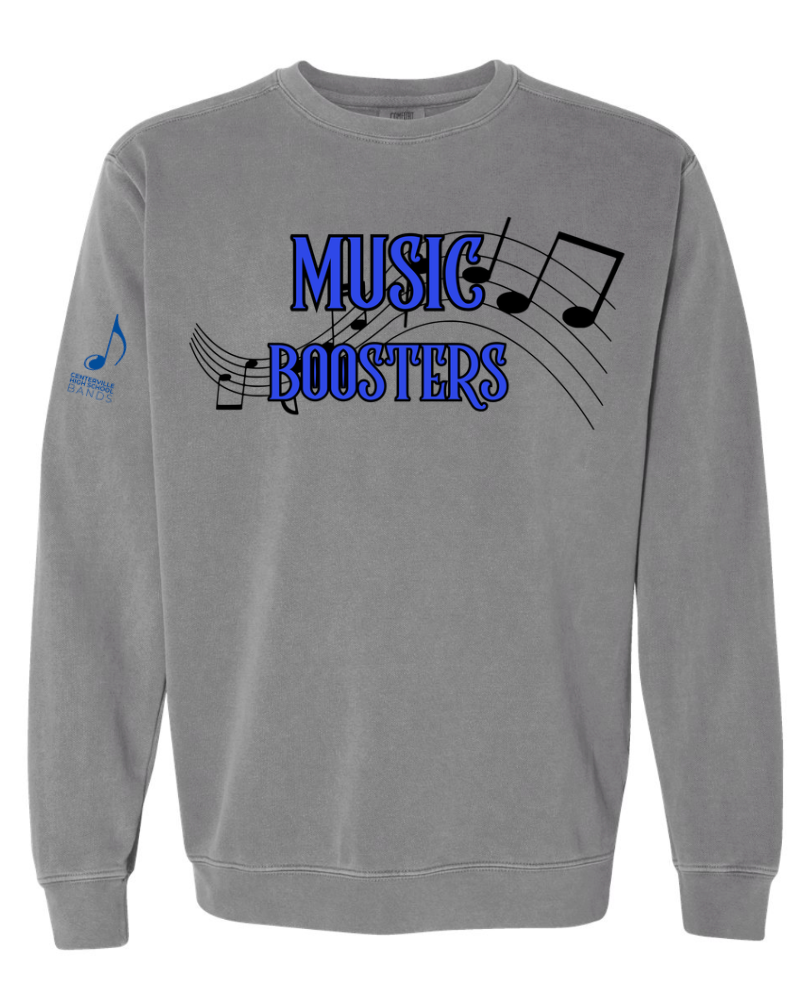 GREY COMFORT COLOR MUSIC BOOSTERS SHIRTS WITH DESIGN VARIATION