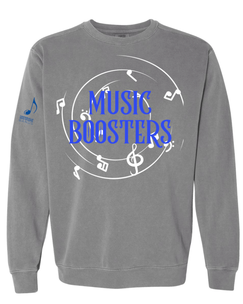 GREY COMFORT COLOR MUSIC BOOSTERS SHIRTS WITH DESIGN VARIATION