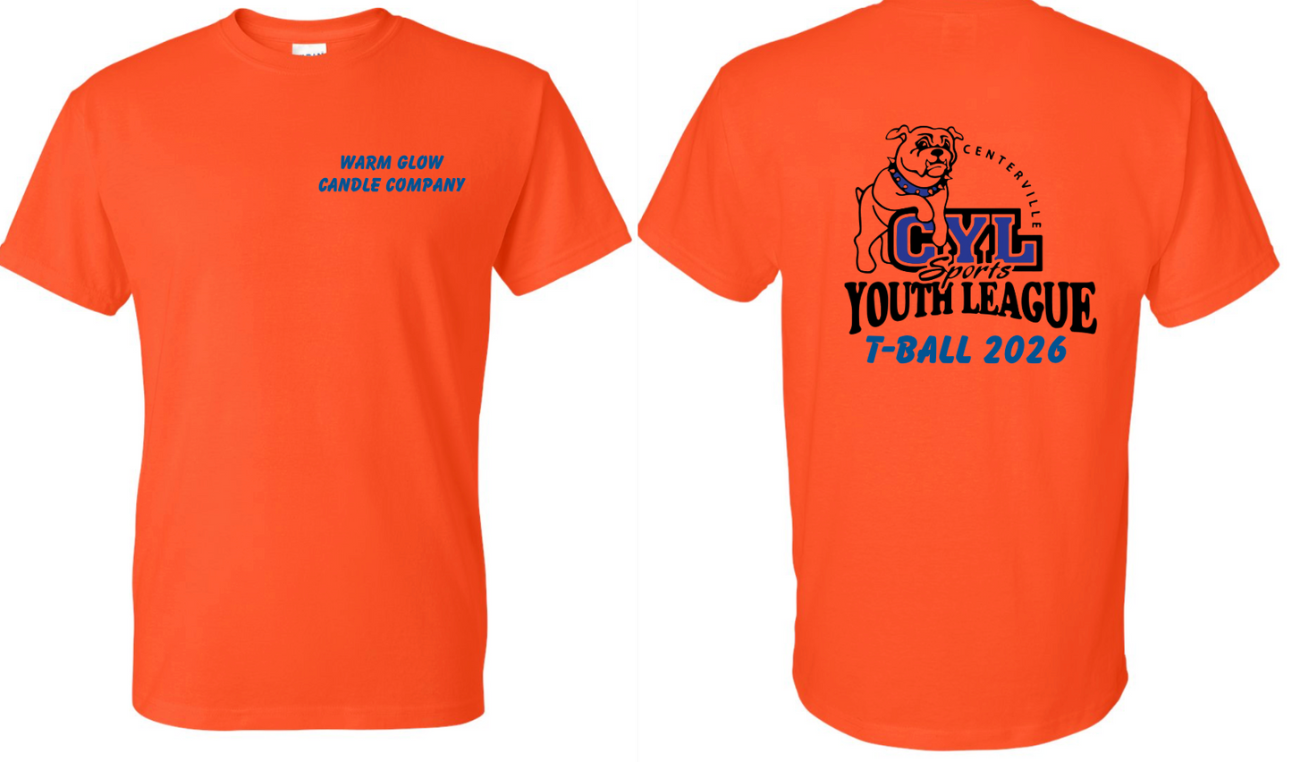 CENTERVILLE YOUTH LEAGUE T-BALL TSHIRTS