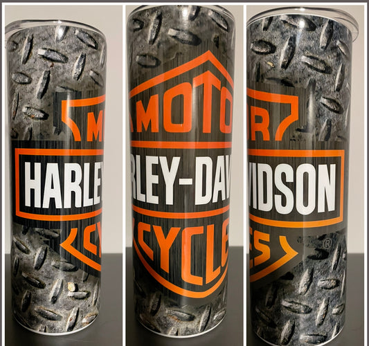 MOTORCYCLE DIE PLATE 20 OZ TUMBLER